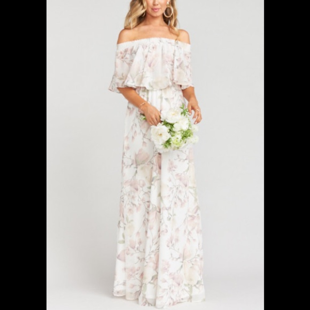 Show me your mumu off the shoulder dress
